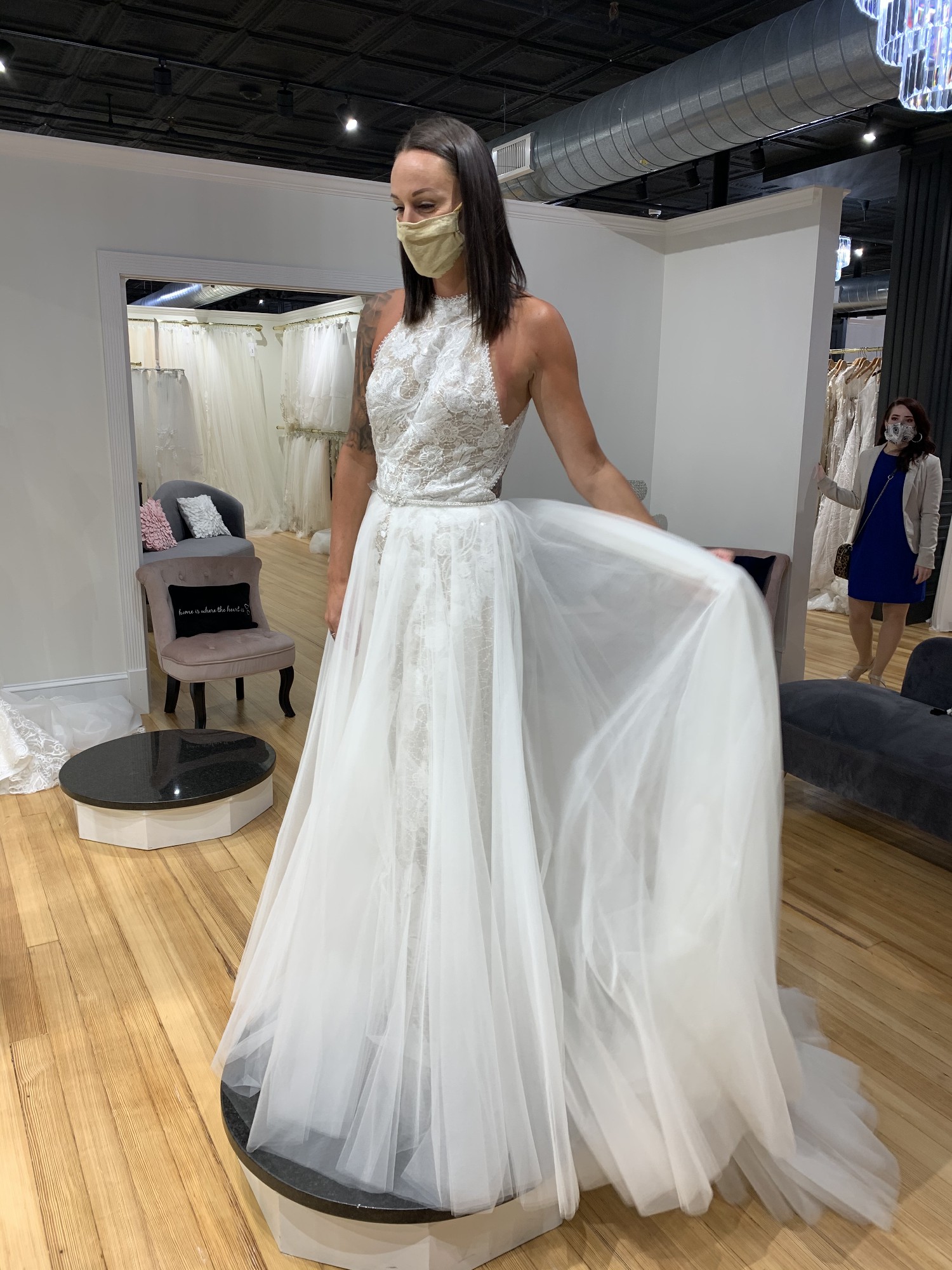Madison James Jumpsuit & (Enzoani-“Lynn” Overskirt) New Wedding Dress ...