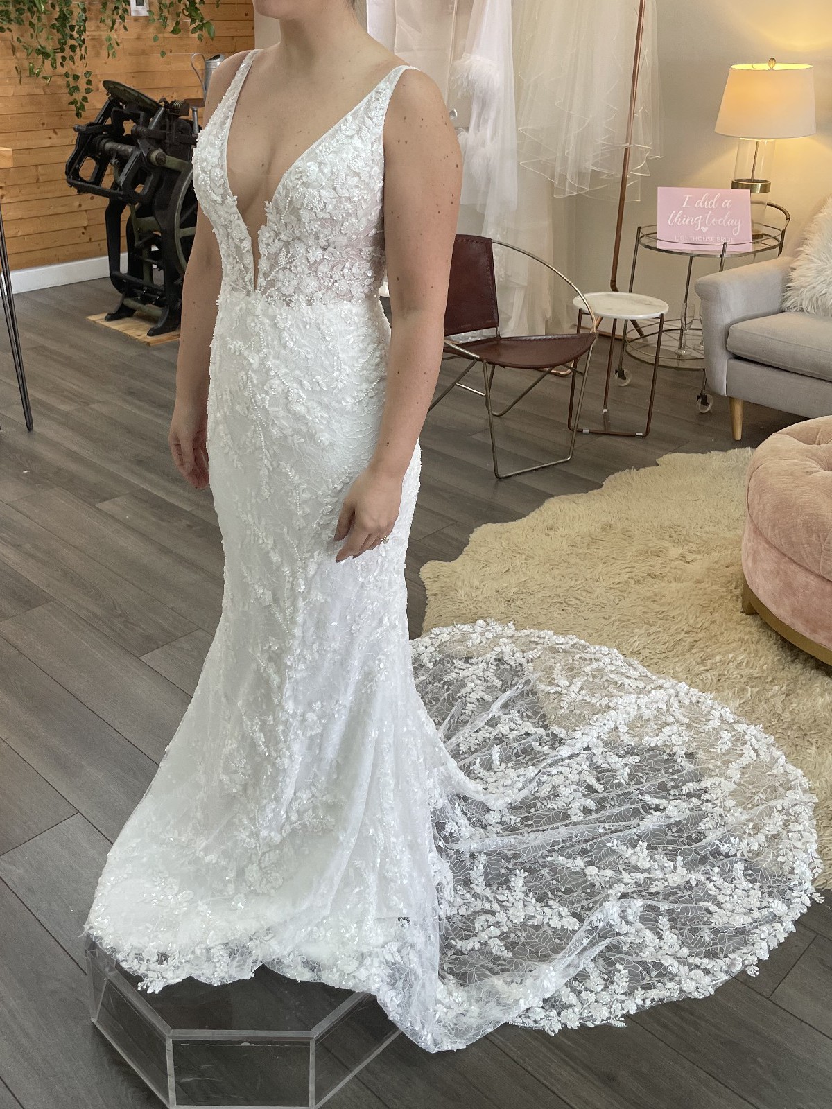 lace tight fitting wedding dress Fitted Sleeveless Lace Bridal Gown by Adrianna Papell 31228 main image 1