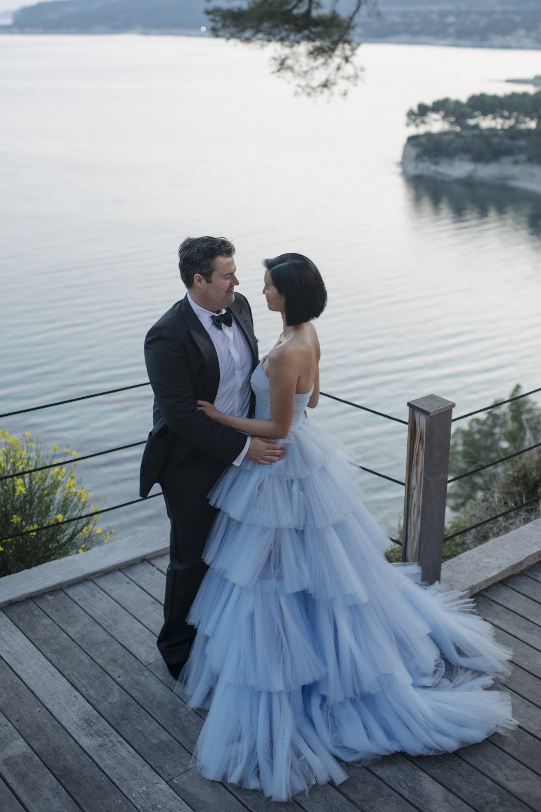 blue tulle wedding dress A-Line Tulle Lace Blue Long Prom Dress, Blue Long Sweet 16 Dress – toptby main image 1
