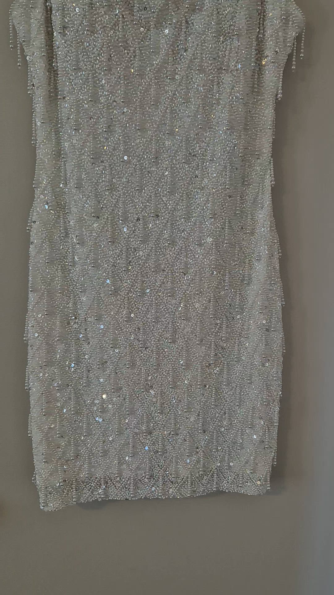 Fraulein Label, DIAMANT FRINGE PEARL & SHIMMER HAND-BEADED MINI DR