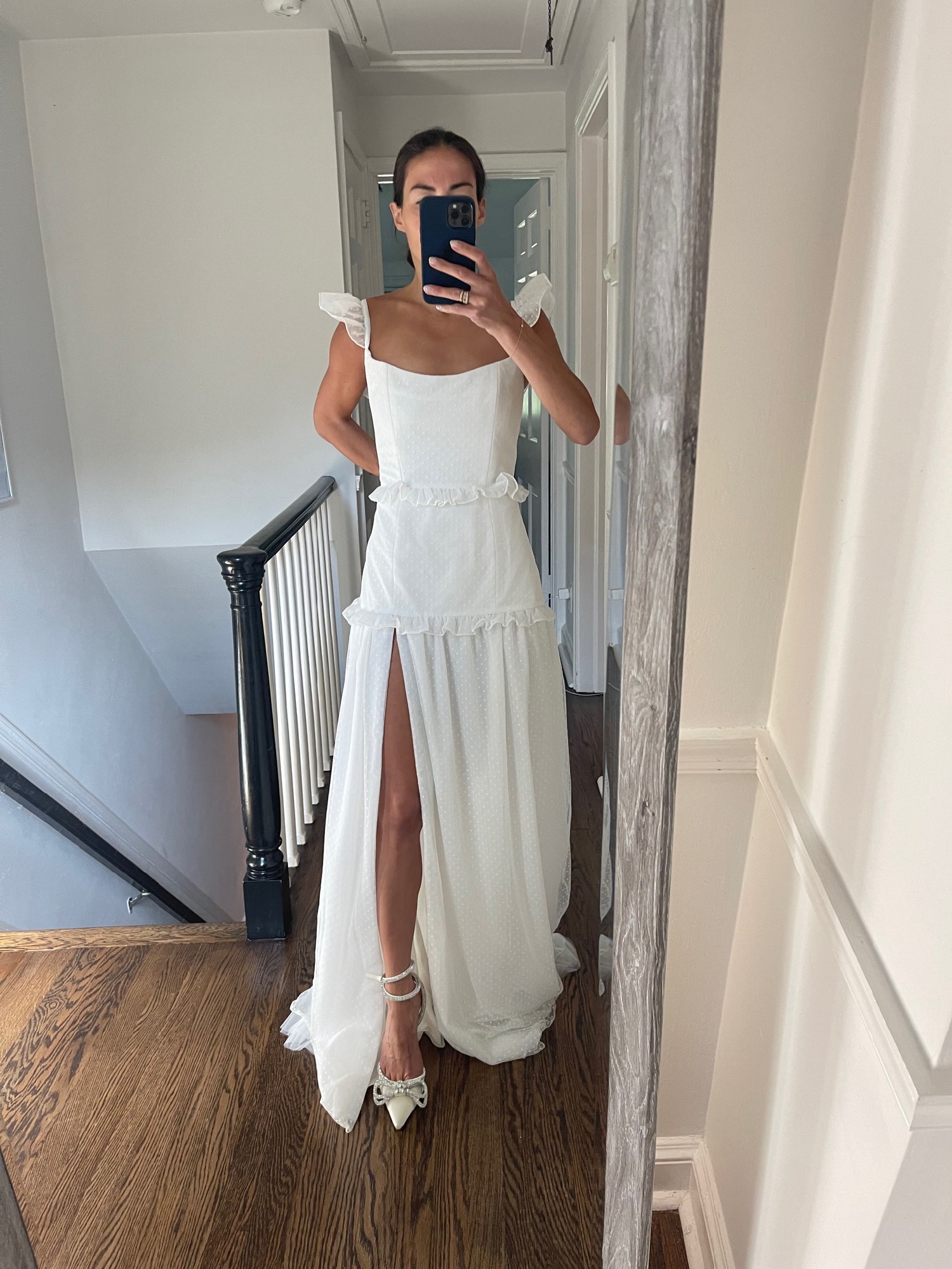 Markarian Arabella White Swiss Dot Gown New Wedding Dress Save 46% ...
