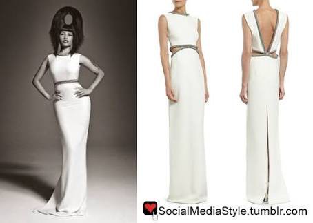 Gucci White Silk Cady Gown with Crystal 