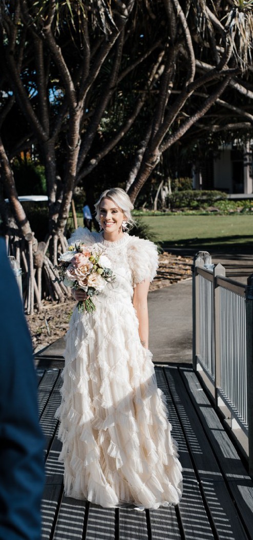 needle and thread white gown