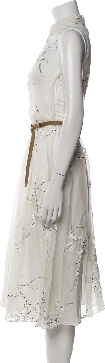 prada embroidered tulle dress Embroidered Tulle Dress