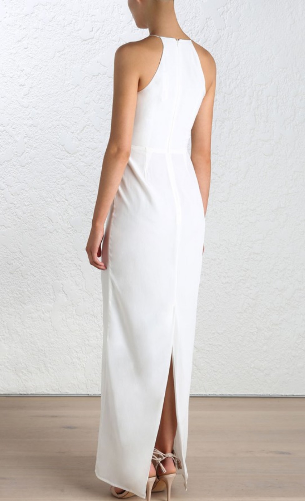 zimmermann white silk dress Dawning linen and silk midi dress in white - Zimmermann