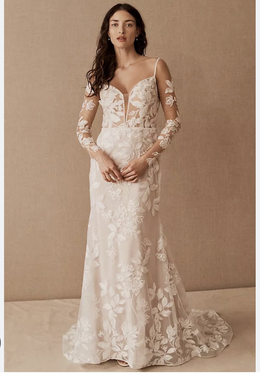 fall cocktail dress Long Sleeve Lace Mermaid Wedding Dress main image 0