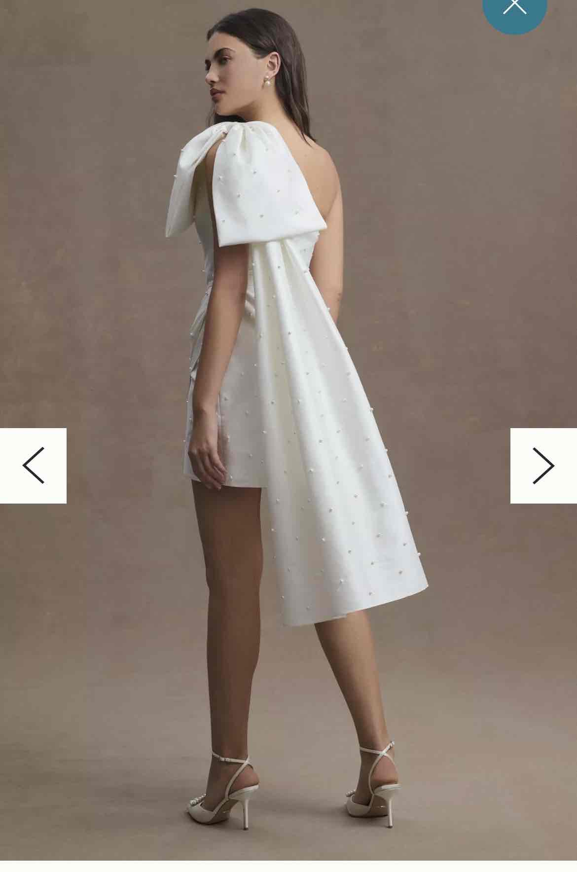Sachin & Babi, Pippa One Shoulder Pearl Embellished Mini Dress New Wedding  Dress Save 25% - Stillwhite