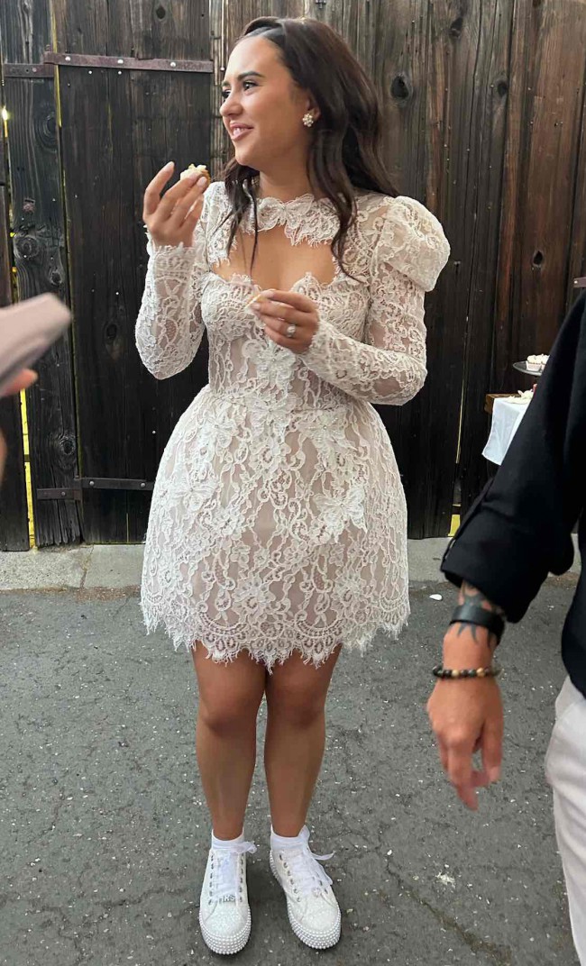 Bronx and Banco, Colette Lace Mini Dress Wedding Dress Save 36
