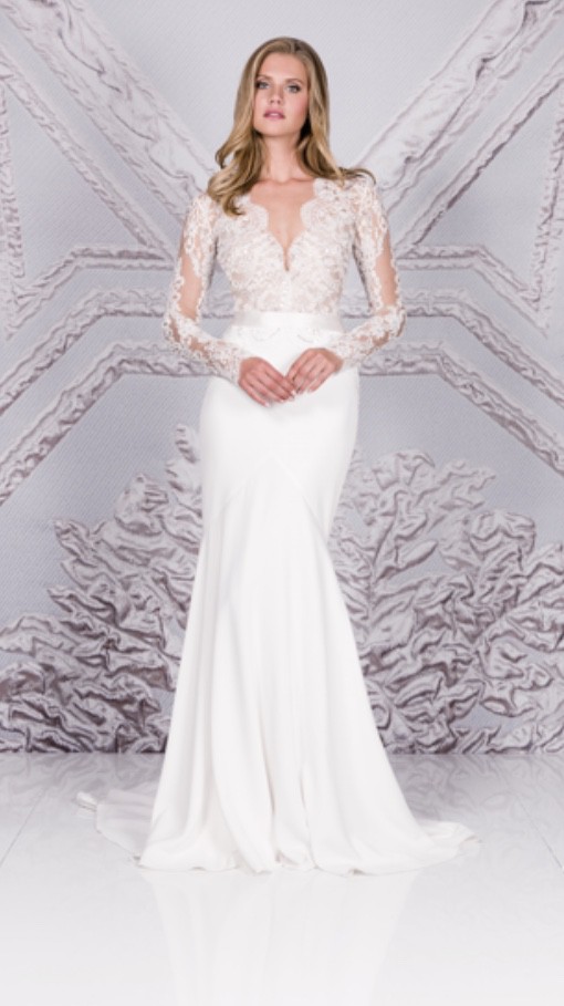 suzanne neville long sleeve wedding dress