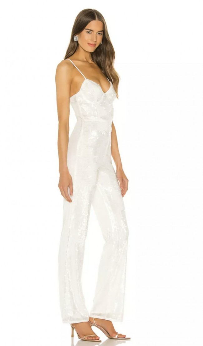 Jumpsuit H:ours New Moon Ivory Sequin XS