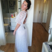 asos edition embroidered & beaded flutter sleeve wedding dress