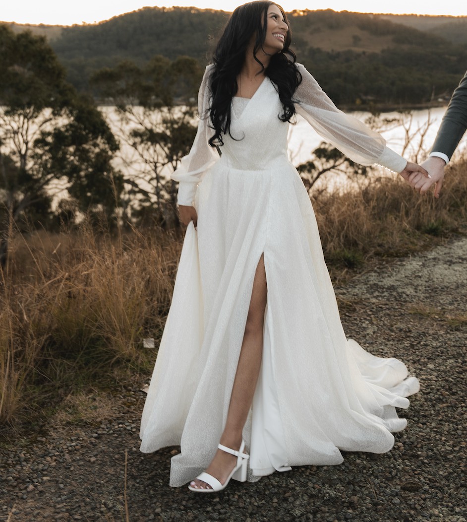 petite holiday dresses uk Off Shoulder Wedding Dress by LaDivine 7492W