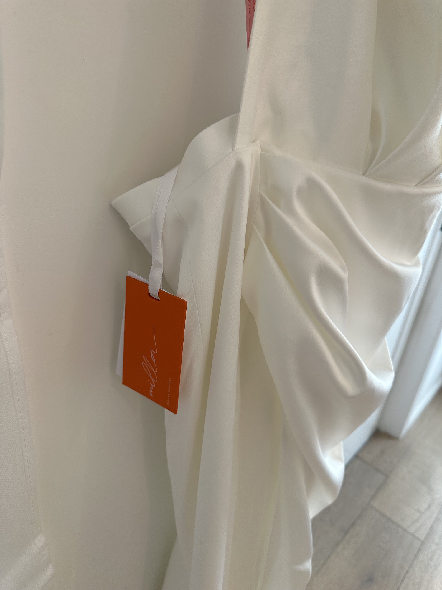 Milla, White Mock Neck Sleeveless High Slit Dress Wedding Dress - Stillwhite