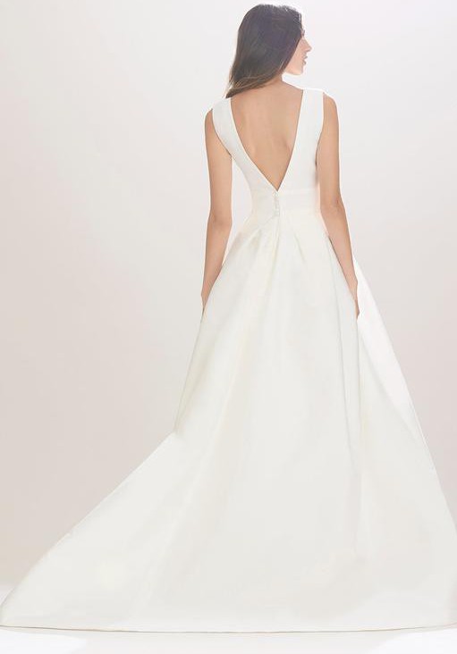 silk v neck wedding dress