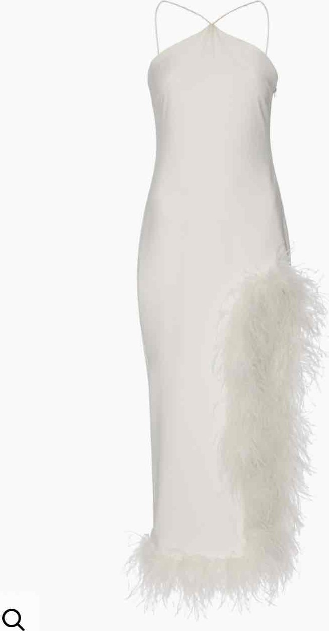 De La Vali Cadillac feather white dress Wedding Dress Save 39% - Stillwhite