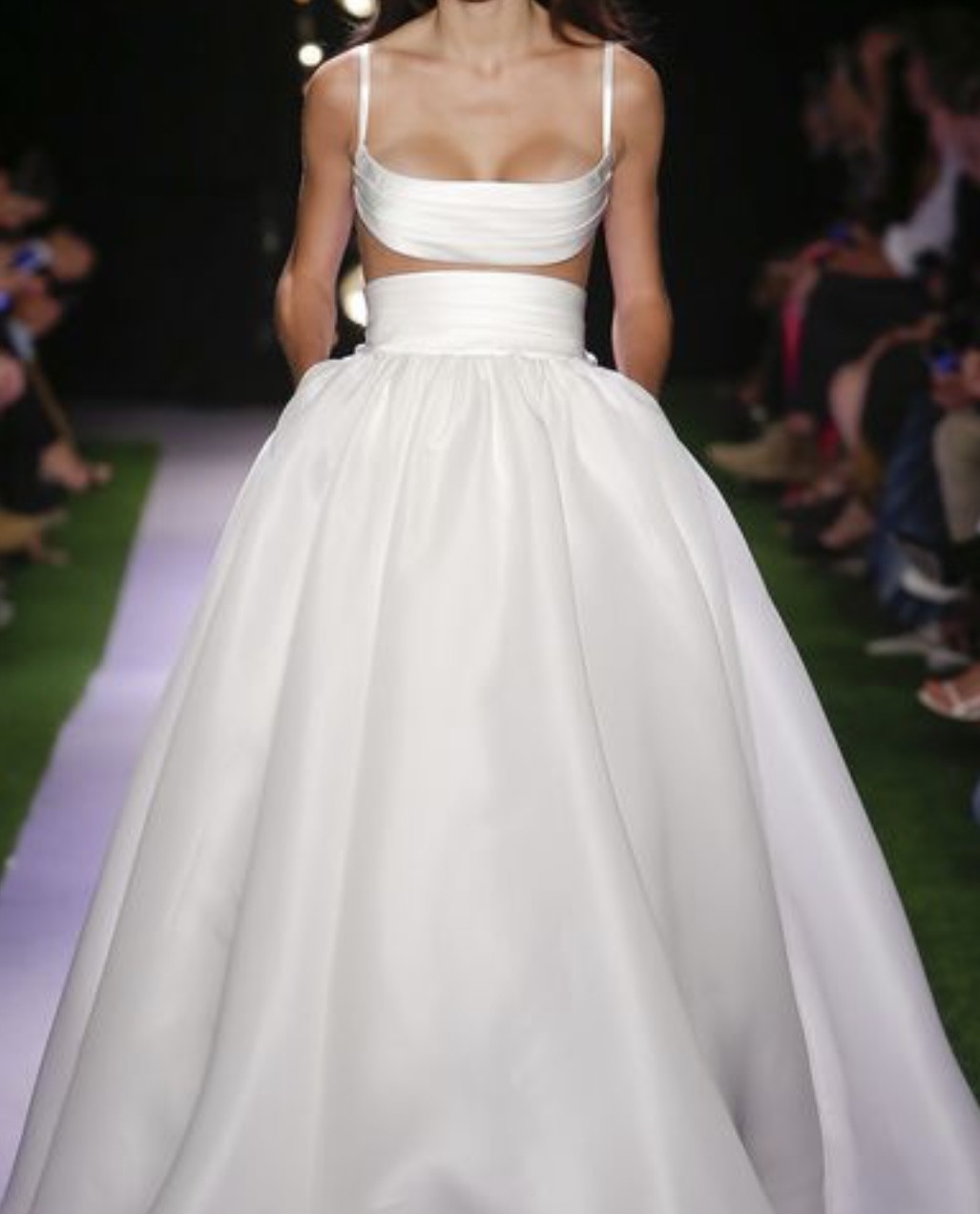 Brandon Maxwell Chiffon Cross Back Gown New Wedding Dress Save 66
