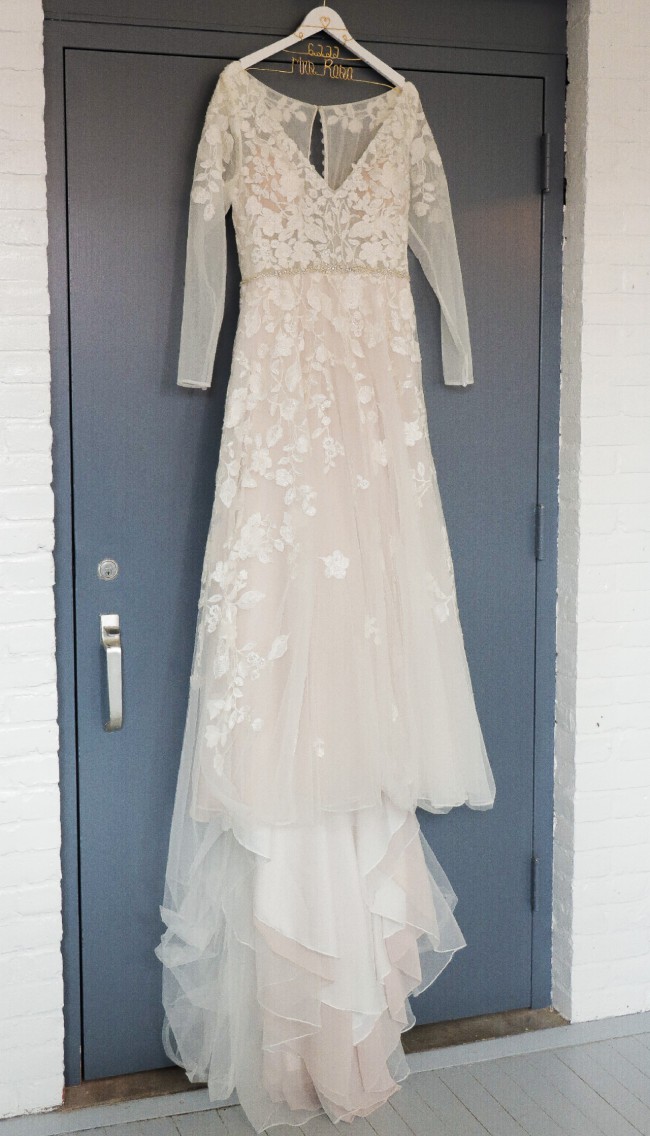 Galina Signature Illusion Long Sleeve Wedding Dress, SWG820