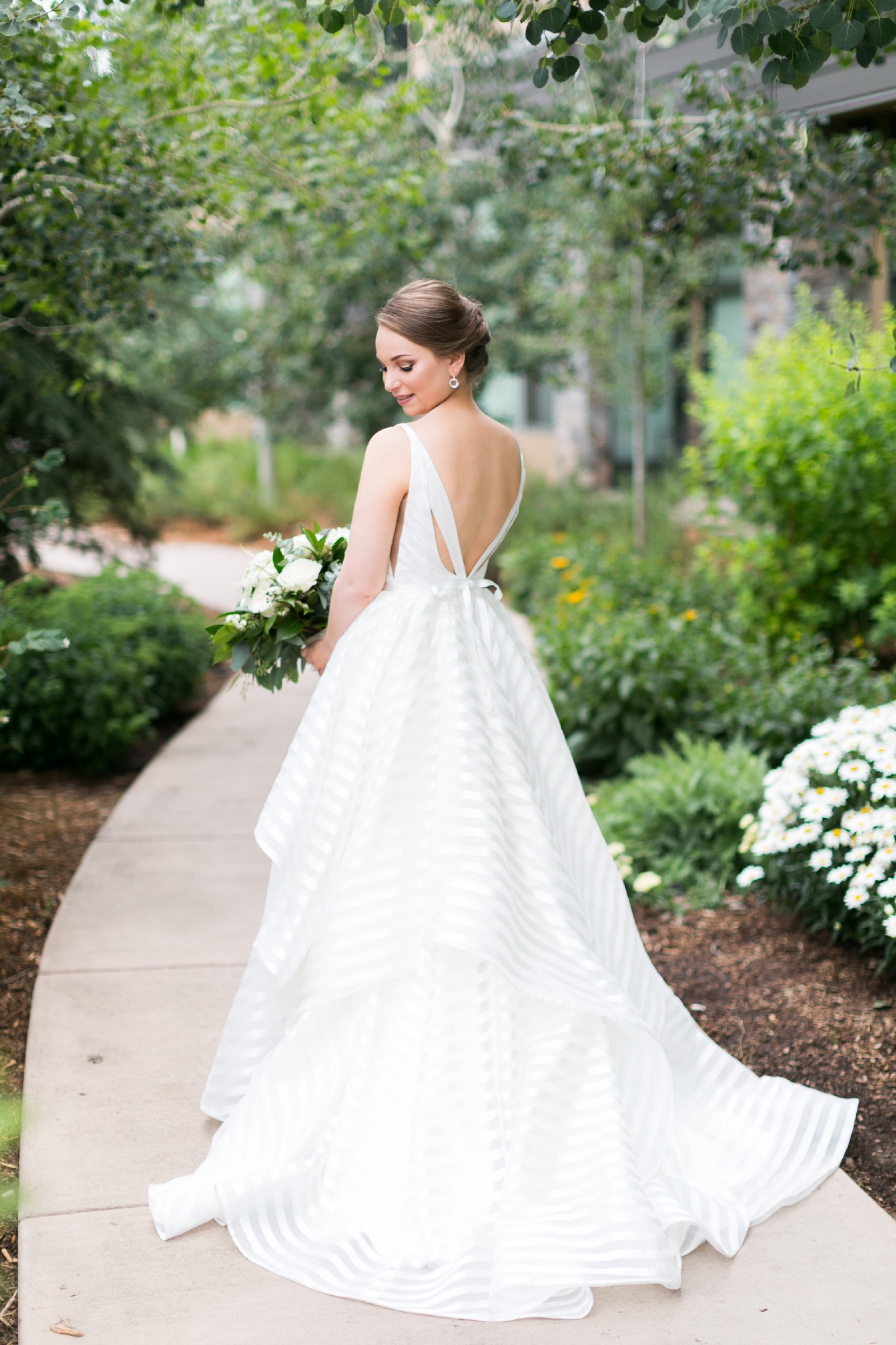 hayley paige striped wedding gown
