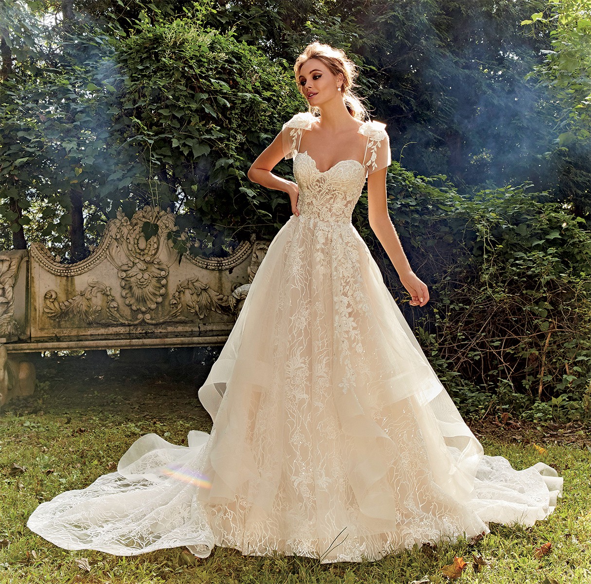 Strapless Ball Gown Wedding Dress With Beaded Lace And Sparkle Tulle   Kleinfeld Bridal