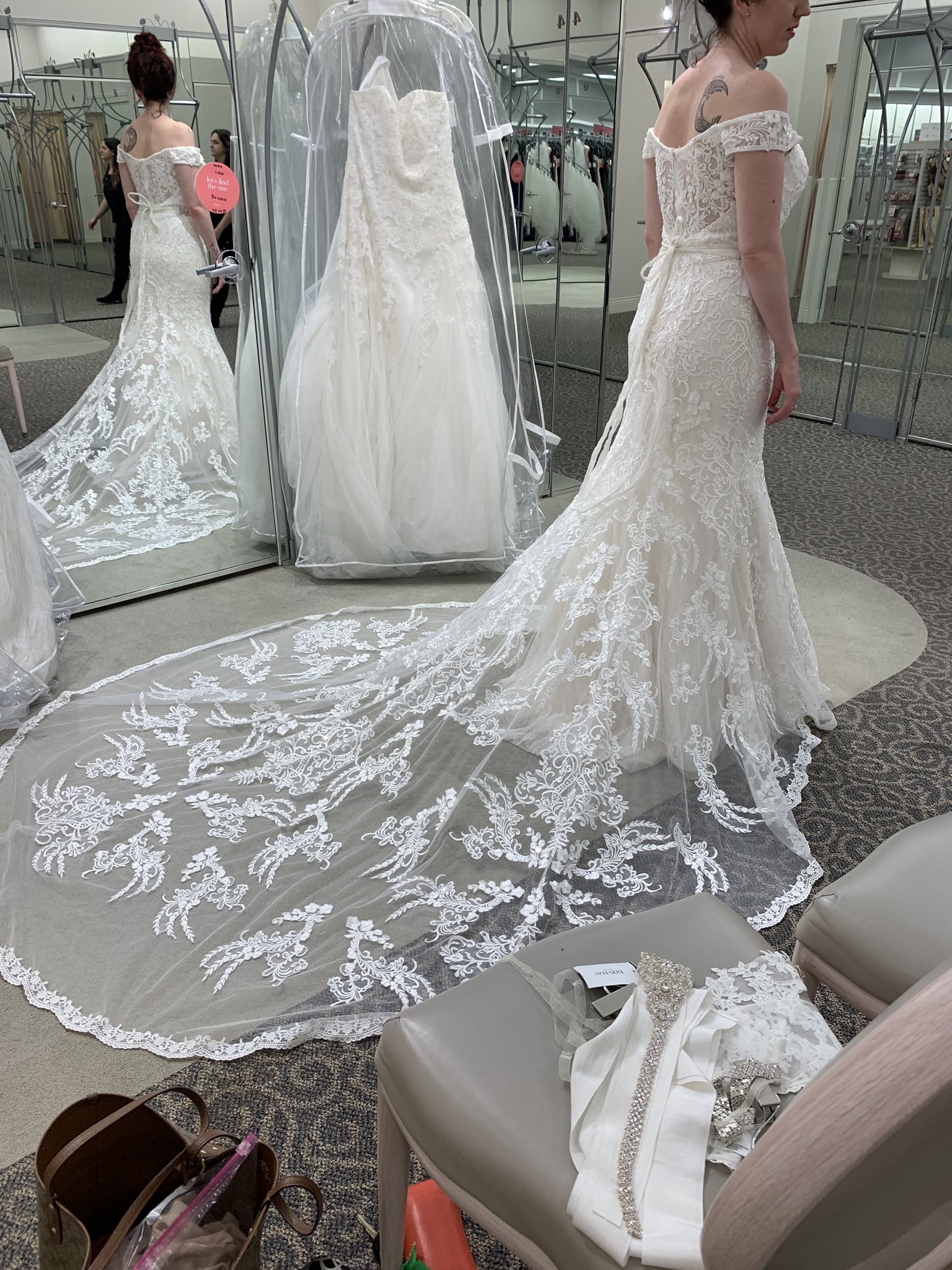 oleg cassini beaded lace wedding dress
