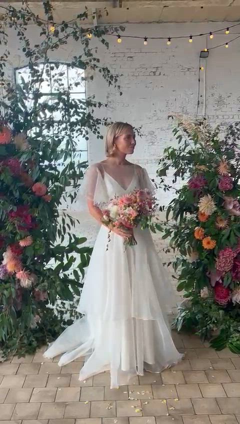 cream silk wedding dress Truvelle, Lillie Version 1 (cream silk) Save 36% White COLOR:WHITEWASH/BLACK 2026-01 Burnout Organza A-Line Wedding Option to change the