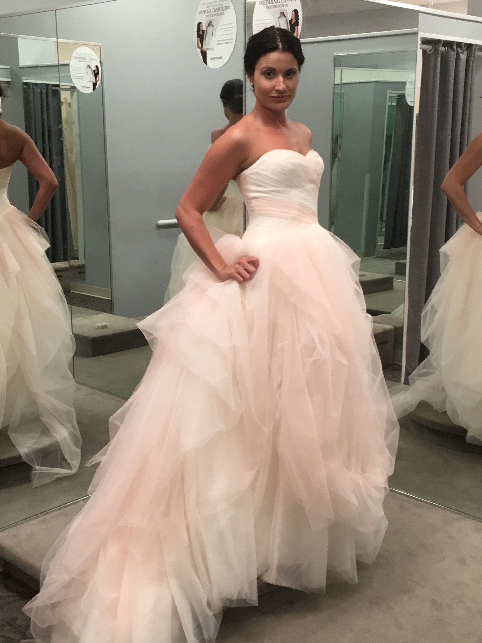 Vera Wang White By Vera Wang Ombre Tulle Wedding Dress VW351 Second 