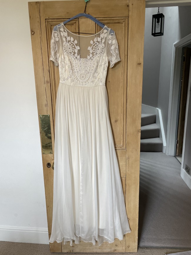 Robe De Mariée Temperley London - Ivoire, Perles Froides, Manches Longues - Taille 8 - Occasion