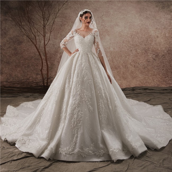 Amanda Novias Custom Made Luxury Lace Hand beading wedding dress
