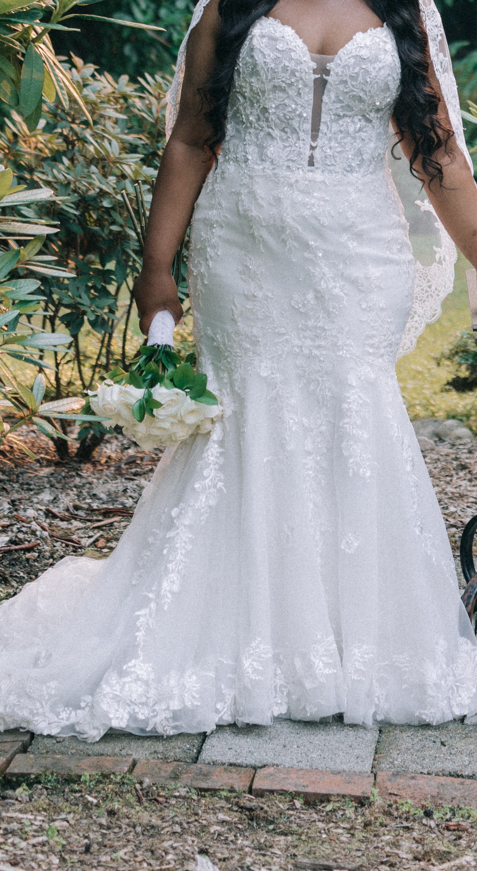 mermaid lace wedding dress with sleeves Luxury Mermaid Wedding Gown With Long Sleeves main image 0
