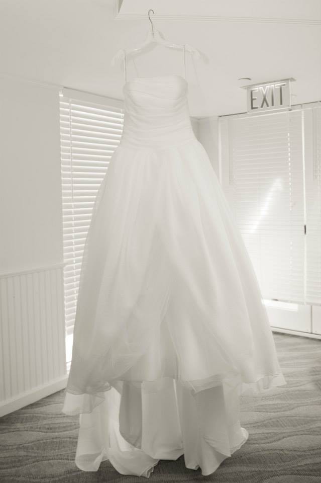 white by vera wang textured organza wedding dress