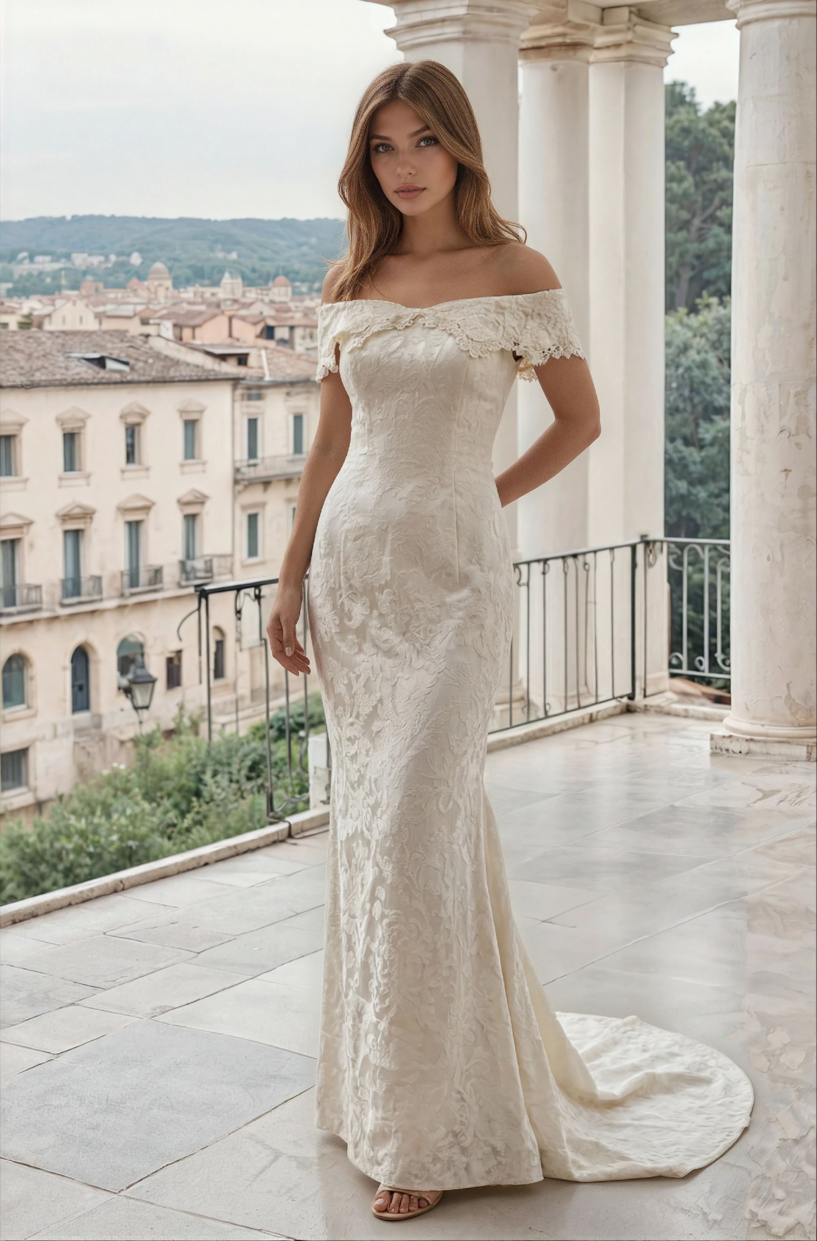 white christmas dresses Long Sleeve Lace Wedding Dress A-Line Vintage Bridal Gown