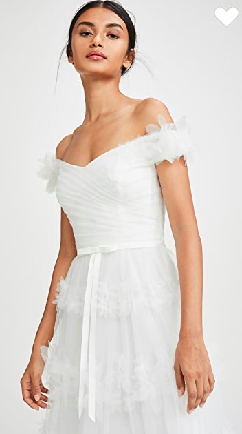 marchesa notte off the shoulder