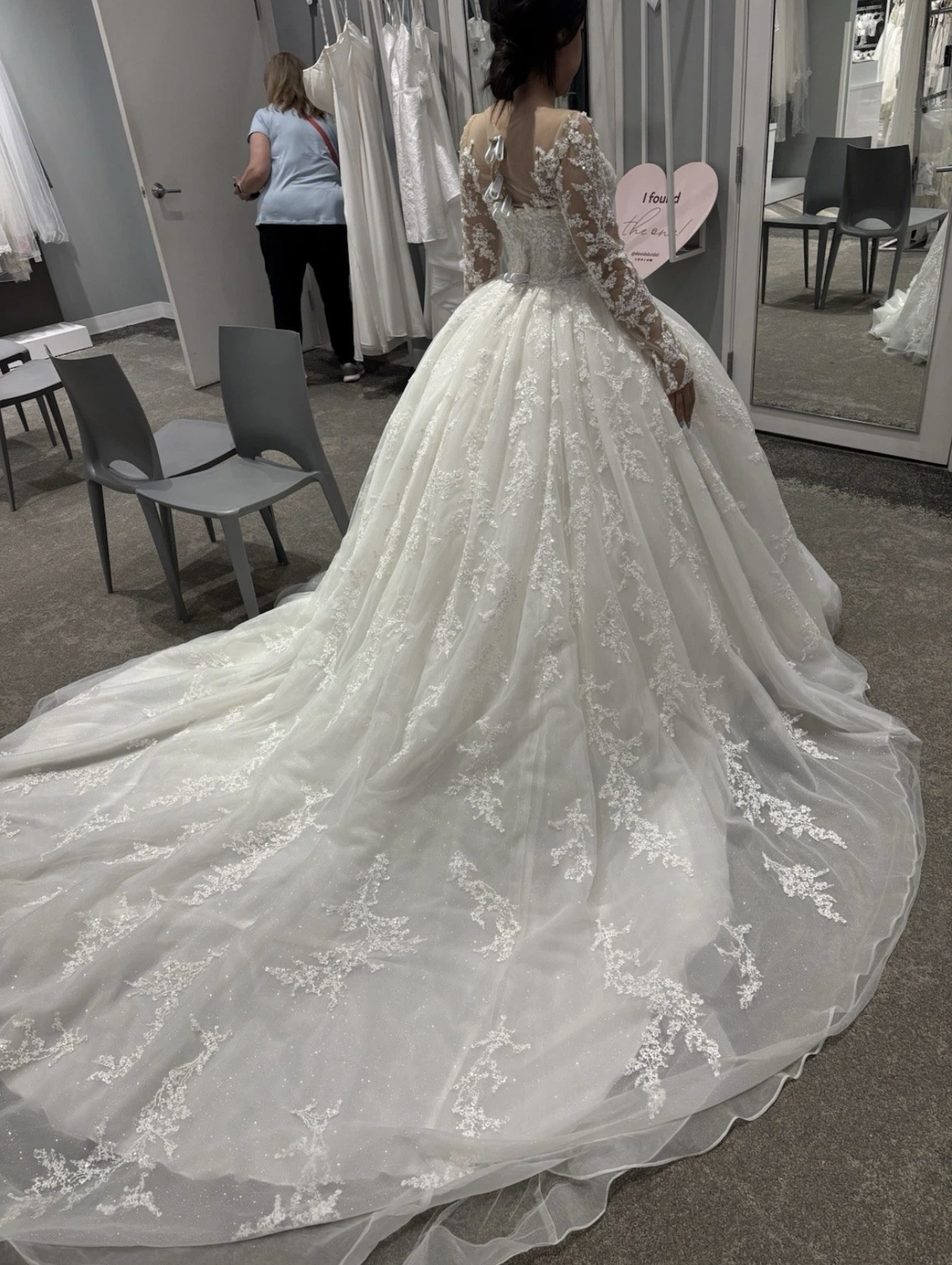 Oleg Cassini, Lace Appliqued Illusion Long Sleeve Wedding Dress Wedding Dress Save 30% - Stillwhite Oleg Cassini, Lace Appliqued Illusion Long Sleeve Wedding Dress Wedding Dress Save 30% - Stillwhite