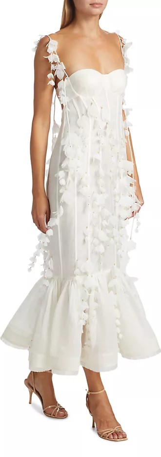 Zimmermann, Botanica Petal Appliqu Linen-Silk Corset Gown Wedding Dress Save 37% - Stillwhite Zimmermann, Botanica Petal Appliqu Linen-Silk Corset Gown Wedding Dress Save 37% - Stillwhite