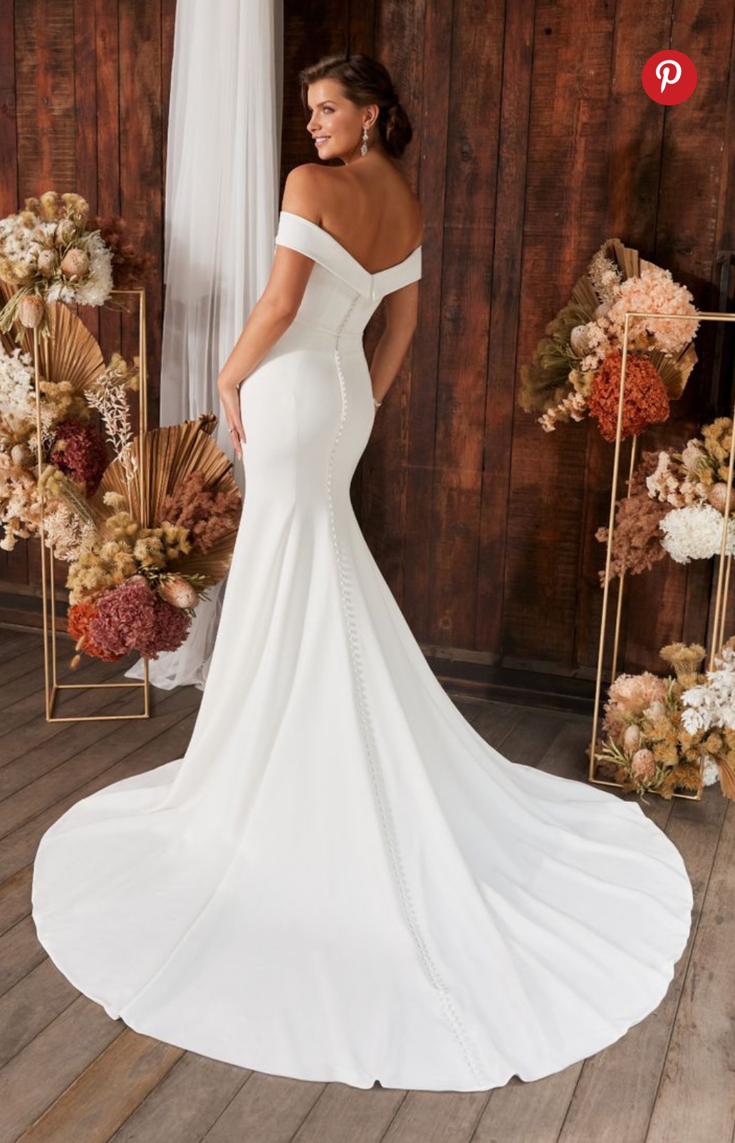 Sophia Tolli, “Lottie” Off-Shoulder Crepe (Never W New Wedding