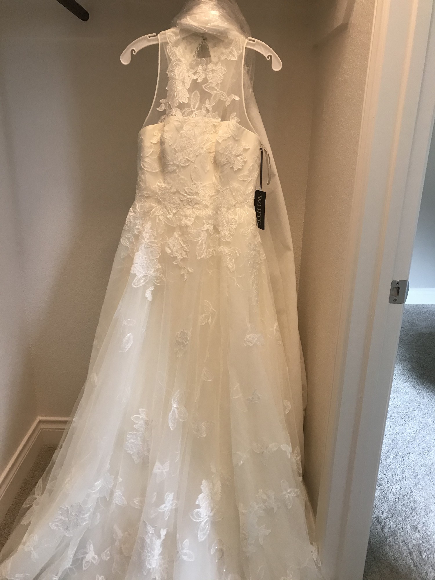 white by vera wang illusion floral wedding dress