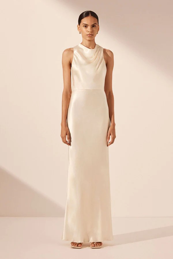 Shona Joy, La Lune High Neck Maxi Dress - Cream Wedding Dress Save 28% -  Stillwhite