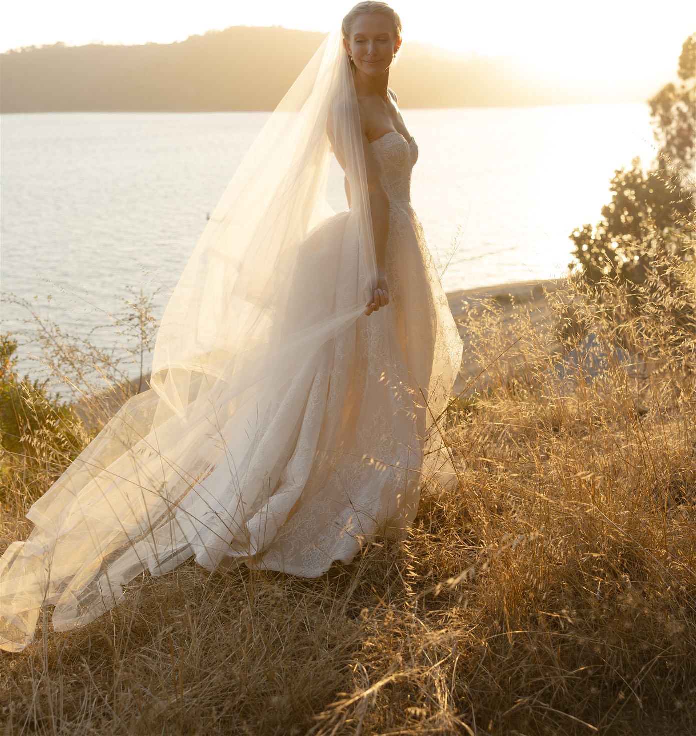 navy blue dress for baby girl Cate Cathedral Wedding Veil by Madi Lane main image 0
