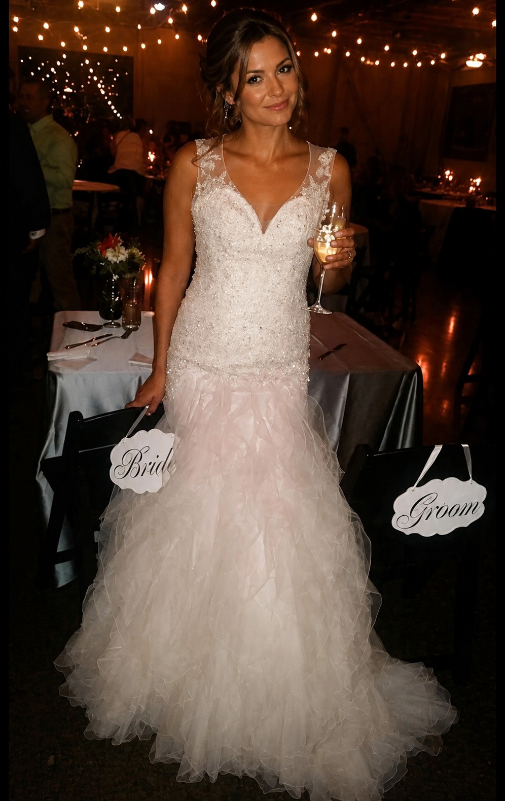 Sophia Tolli, Beaded Fit-and-Flare Mermaid with Illusion Back Wedding Dress  Save 64% - Stillwhite