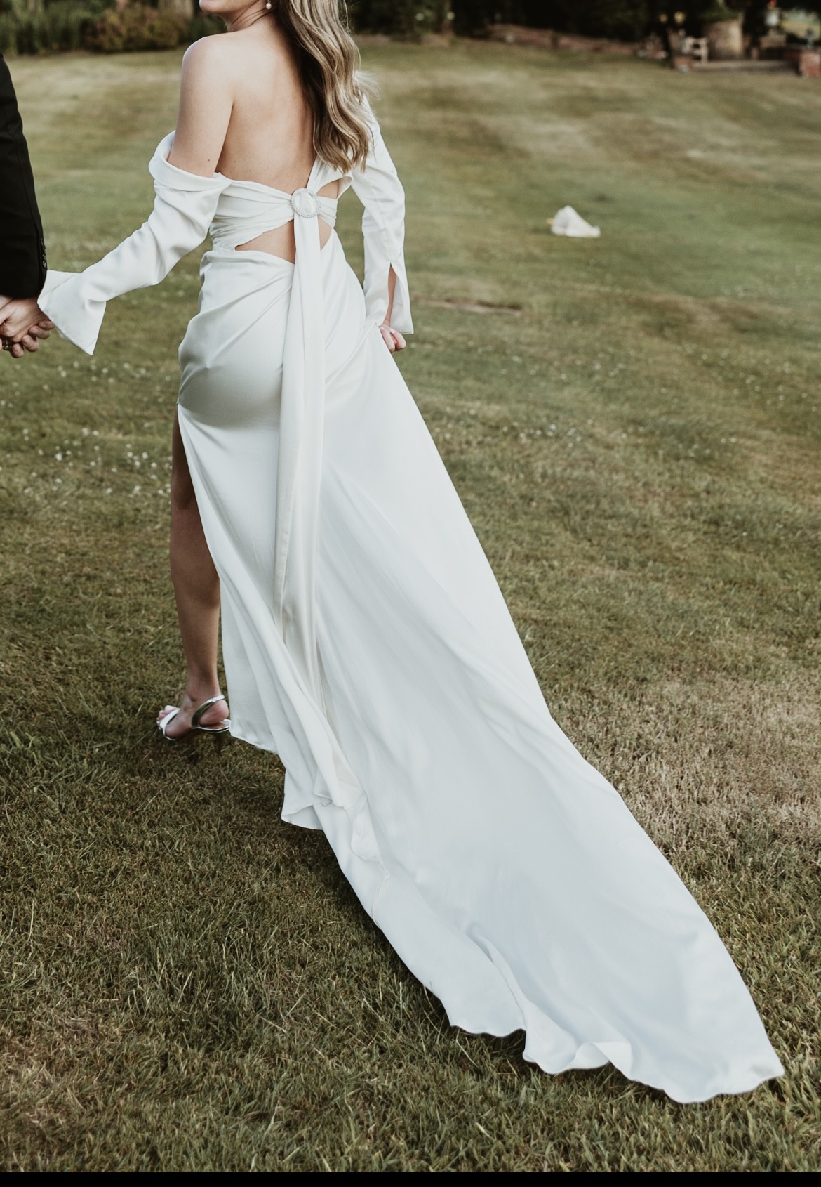 Anu  Long Sleeve Silk Wedding Dress – Grace Loves Lace CA