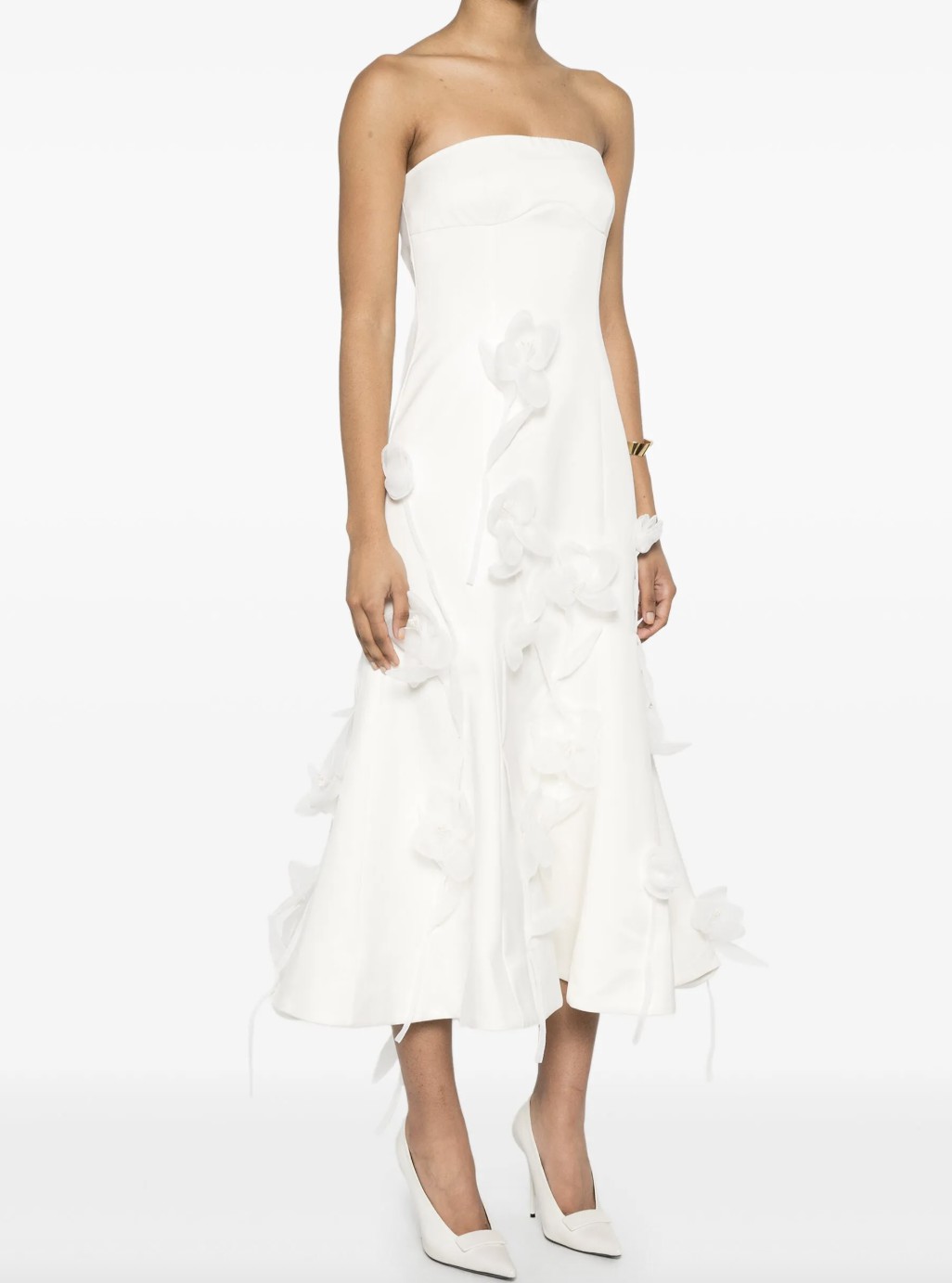 ROTATE BIRGER CHRISTENSEN, Bridal floral-appliqu midi dress Wedding Dress  Save 53% - Stillwhite