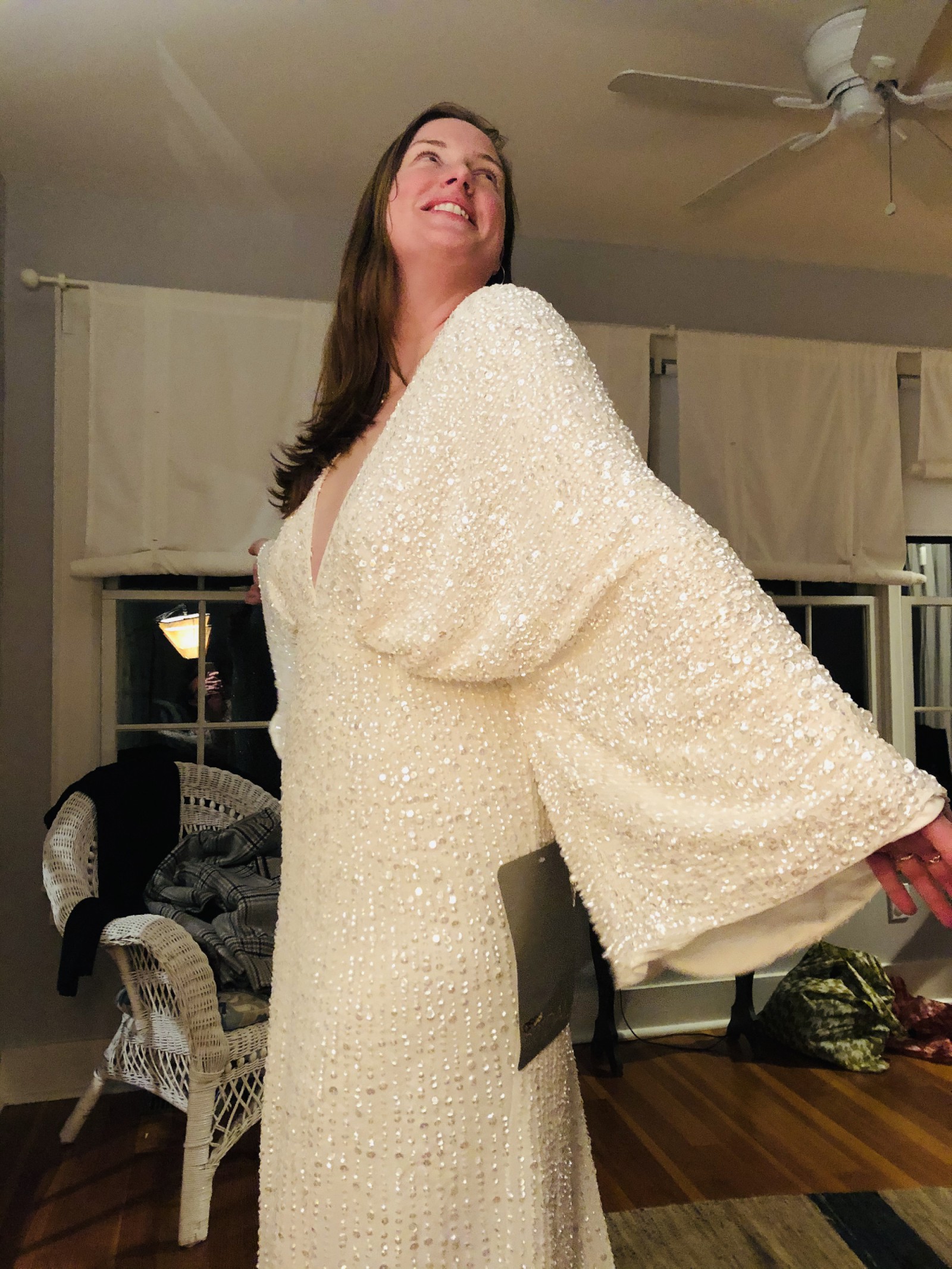 ASOS Bridal sequin kimono sleeve wedding dress New Wedding Dress Save