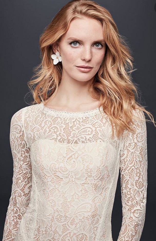 Galina Allover Lace Long-Sleeve Sheath Wedding Dress New Wedding Dress