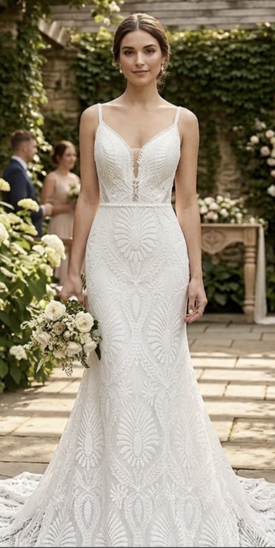 slim fit dress slacks LaDivine CD861W Long Fitted Corset Overskirt Wedding Dress – The Dress  Outlet main image 1