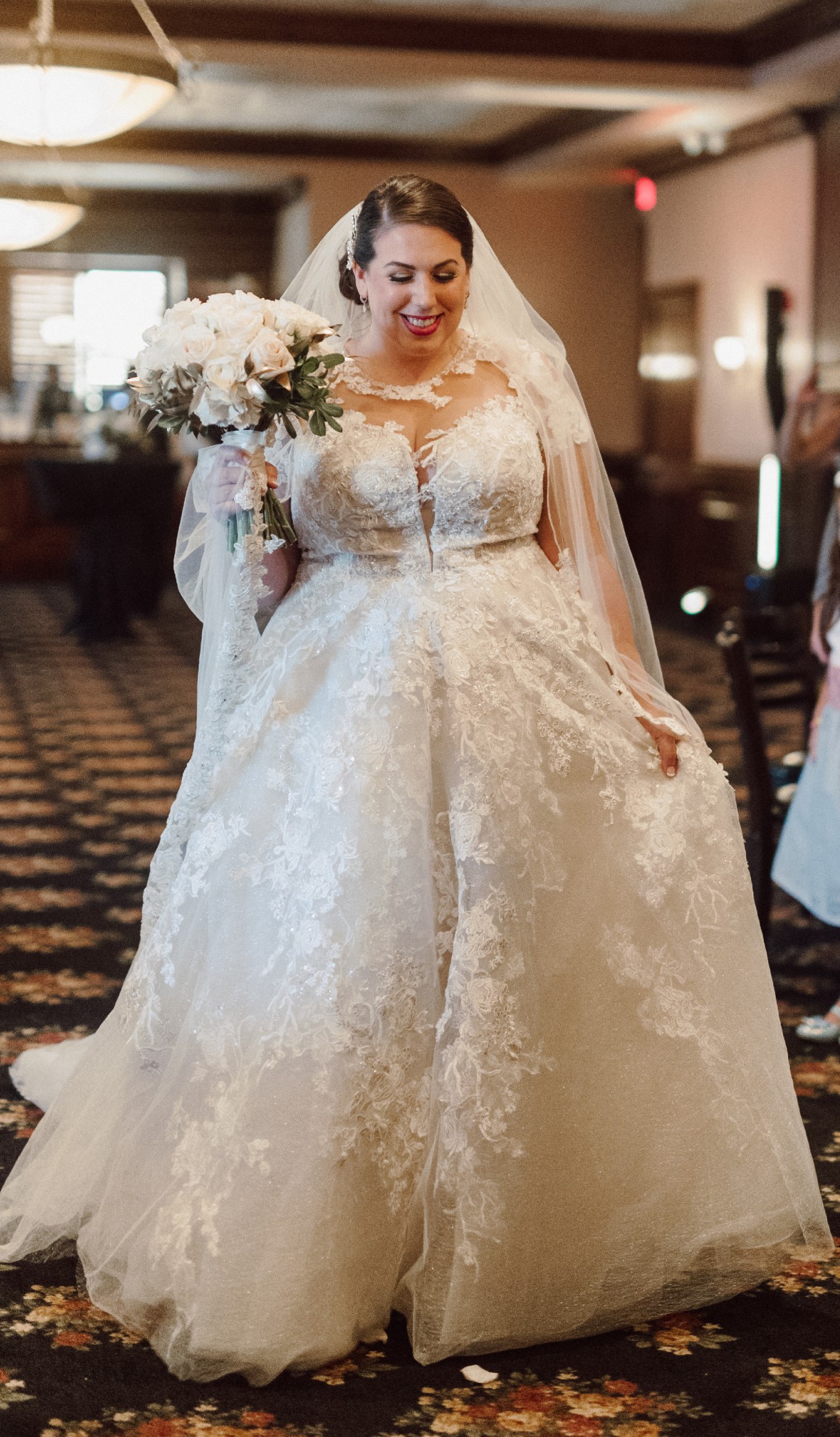 Oleg Cassini Lace Illusion Cap Sleeve Used Wedding Dress Save 65 Stillwhite 4932