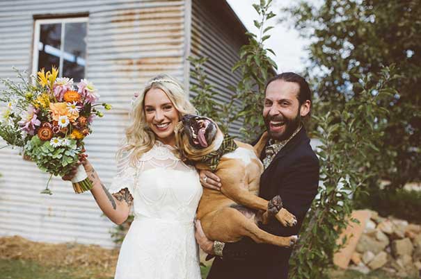 Dog with Bride and Groom Dog with Bride and Groom