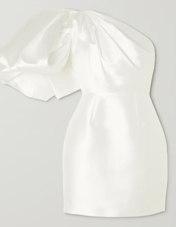 Solace London, Hayes one-shoulder satin-twill mini dress Wedding - Main Image