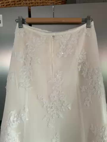 Pronuptia Paris, Lace with pearl detail overlaid skirt and bodice