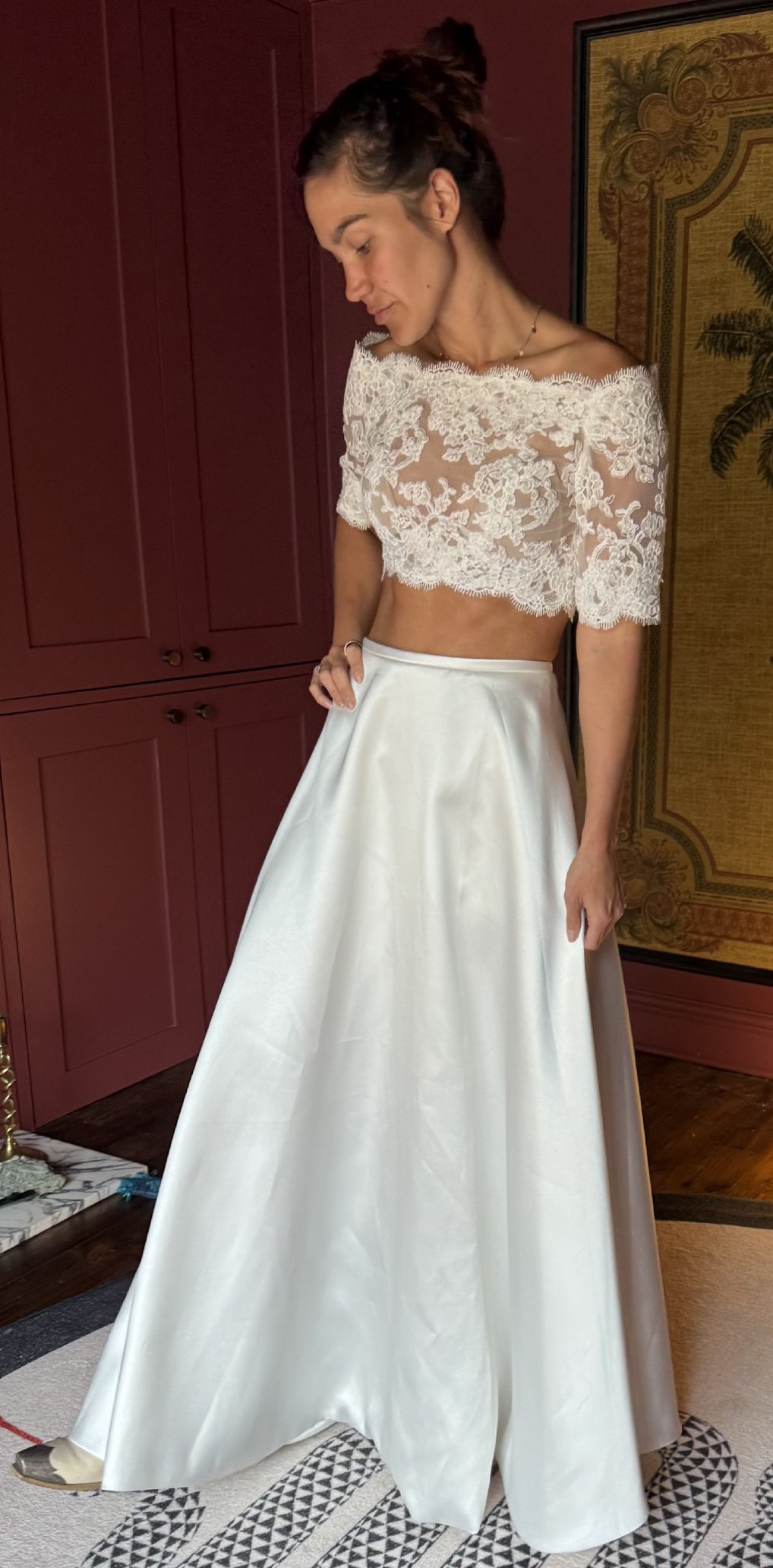 bridesmaid dress separates FENNEL, Lace Crop Top & Low Waist Skirt Wedding Dress Separates – Larimeloom main image 0