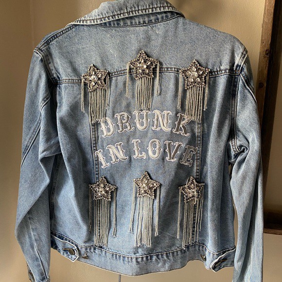 Rue De Seine Drunk In Love denim jacket - Size S - New with tag